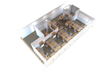 office, interior visualization, 3D illustration