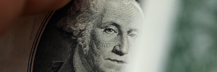 Close up element banknote with george washington
