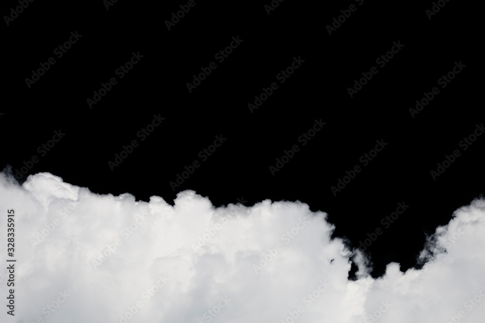 Wall mural clouds isolated on black background. save with clipping path.