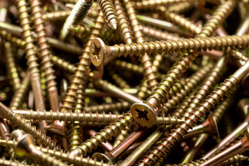 Hardened wood screws used in carpentry and handicrafts for industrial and household.