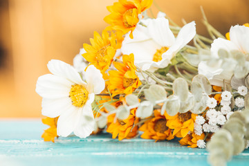 Yellow rustic summer flowers bouquet