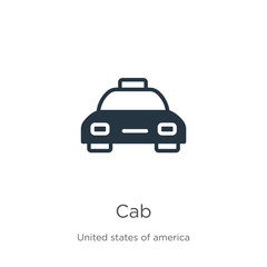 Cab icon vector. Trendy flat cab icon from united states collection isolated on white background. Vector illustration can be used for web and mobile graphic design, logo, eps10
