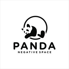 Fototapety  czarna nowoczesna ilustracja logo panda
