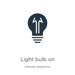 Light bulb on icon vector. Trendy flat light bulb on icon from ultimate glyphicons collection isolated on white background. Vector illustration can be used for web and mobile graphic design, logo,