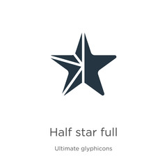 Half star full icon vector. Trendy flat half star full icon from ultimate glyphicons collection isolated on white background. Vector illustration can be used for web and mobile graphic design, logo,