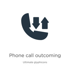 Phone call outcoming icon vector. Trendy flat phone call outcoming icon from ultimate glyphicons collection isolated on white background. Vector illustration can be used for web and mobile graphic