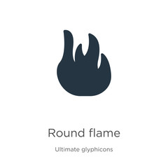 Round flame icon vector. Trendy flat round flame icon from ultimate glyphicons collection isolated on white background. Vector illustration can be used for web and mobile graphic design, logo, eps10