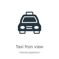 Taxi fron view icon vector. Trendy flat taxi fron view icon from ultimate glyphicons collection isolated on white background. Vector illustration can be used for web and mobile graphic design, logo,
