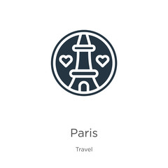 Paris icon vector. Trendy flat paris icon from travel collection isolated on white background. Vector illustration can be used for web and mobile graphic design, logo, eps10