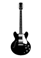 Naklejka premium Electric guitar. Black & white versions. High quality details. 