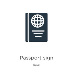 Passport sign icon vector. Trendy flat passport sign icon from travel collection isolated on white background. Vector illustration can be used for web and mobile graphic design, logo, eps10