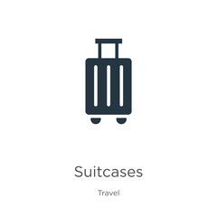 Suitcases icon vector. Trendy flat suitcases icon from travel collection isolated on white background. Vector illustration can be used for web and mobile graphic design, logo, eps10