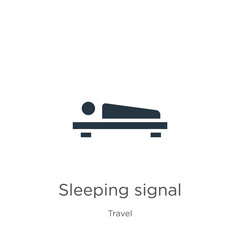 Sleeping signal icon vector. Trendy flat sleeping signal icon from travel collection isolated on white background. Vector illustration can be used for web and mobile graphic design, logo, eps10