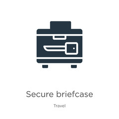 Secure briefcase icon vector. Trendy flat secure briefcase icon from travel collection isolated on white background. Vector illustration can be used for web and mobile graphic design, logo, eps10
