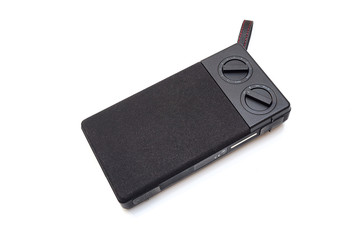 black loudspeaker on white background