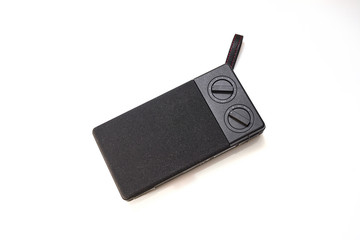 black loudspeaker on white background