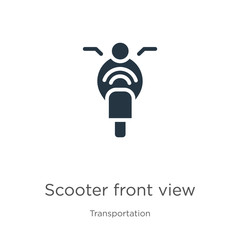 Scooter front view icon vector. Trendy flat scooter front view icon from transport aytan collection isolated on white background. Vector illustration can be used for web and mobile graphic design,