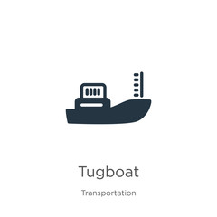 Tugboat icon vector. Trendy flat tugboat icon from transportation collection isolated on white background. Vector illustration can be used for web and mobile graphic design, logo, eps10
