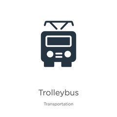 Trolleybus icon vector. Trendy flat trolleybus icon from transportation collection isolated on white background. Vector illustration can be used for web and mobile graphic design, logo, eps10