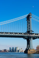 The Manhattan Bridge and the Waterfront in Dumbo Brooklyn New York along the East River