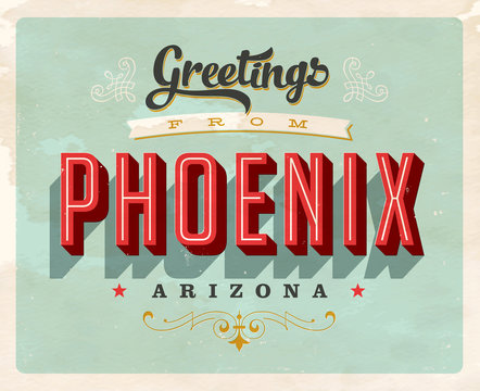 Vintage Touristic Greeting Card - Vector. Grunge effects can be easily removed for a brand new, clean sign.