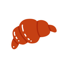 Croissant icon in flat cartoon style. Vector illustration