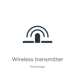 Wireless transmitter icon vector. Trendy flat wireless transmitter icon from technology collection isolated on white background. Vector illustration can be used for web and mobile graphic design,