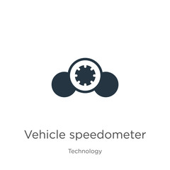 Vehicle speedometer icon vector. Trendy flat vehicle speedometer icon from technology collection isolated on white background. Vector illustration can be used for web and mobile graphic design, logo,