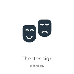 Theater sign icon vector. Trendy flat theater sign icon from technology collection isolated on white background. Vector illustration can be used for web and mobile graphic design, logo, eps10