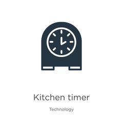 Kitchen timer icon vector. Trendy flat kitchen timer icon from technology collection isolated on white background. Vector illustration can be used for web and mobile graphic design, logo, eps10