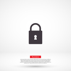 Lock vector icon , lorem ipsum Flat design