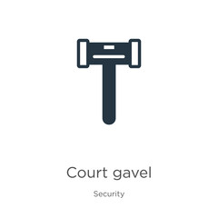 Court gavel icon vector. Trendy flat court gavel icon from security collection isolated on white background. Vector illustration can be used for web and mobile graphic design, logo, eps10