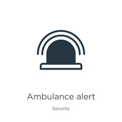Ambulance alert icon vector. Trendy flat ambulance alert icon from security collection isolated on white background. Vector illustration can be used for web and mobile graphic design, logo, eps10
