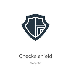 Checkered shield icon vector. Trendy flat checkered shield icon from security collection isolated on white background. Vector illustration can be used for web and mobile graphic design, logo, eps10