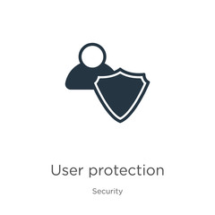 User protection icon vector. Trendy flat user protection icon from security collection isolated on white background. Vector illustration can be used for web and mobile graphic design, logo, eps10