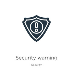 Security warning icon vector. Trendy flat security warning icon from security collection isolated on white background. Vector illustration can be used for web and mobile graphic design, logo, eps10