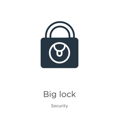 Big lock icon vector. Trendy flat big lock icon from security collection isolated on white background. Vector illustration can be used for web and mobile graphic design, logo, eps10
