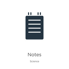 Notes icon vector. Trendy flat notes icon from science collection isolated on white background. Vector illustration can be used for web and mobile graphic design, logo, eps10