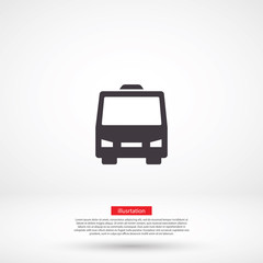 Bus vector icon , lorem ipsum Flat design