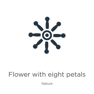 Flower with eight petals icon vector. Trendy flat flower with eight petals icon from nature collection isolated on white background. Vector illustration can be used for web and mobile graphic design,