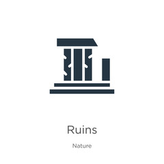 Ruins icon vector. Trendy flat ruins icon from nature collection isolated on white background. Vector illustration can be used for web and mobile graphic design, logo, eps10