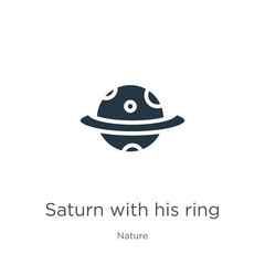 Saturn with his ring icon vector. Trendy flat saturn with his ring icon from nature collection isolated on white background. Vector illustration can be used for web and mobile graphic design, logo,