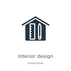 Interior design icon vector. Trendy flat interior design icon from construction collection isolated on white background. Vector illustration can be used for web and mobile graphic design, logo, eps10