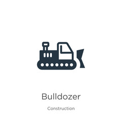 Bulldozer icon vector. Trendy flat bulldozer icon from construction collection isolated on white background. Vector illustration can be used for web and mobile graphic design, logo, eps10