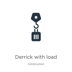 Derrick with load icon vector. Trendy flat derrick with load icon from construction collection isolated on white background. Vector illustration can be used for web and mobile graphic design, logo,