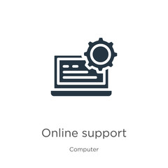 Online support icon vector. Trendy flat online support icon from computer collection isolated on white background. Vector illustration can be used for web and mobile graphic design, logo, eps10