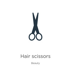 Hair scissors icon vector. Trendy flat hair scissors icon from beauty collection isolated on white background. Vector illustration can be used for web and mobile graphic design, logo, eps10