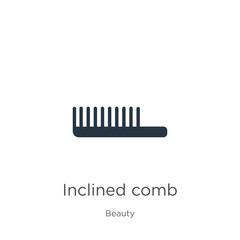 Inclined comb icon vector. Trendy flat inclined comb icon from beauty collection isolated on white background. Vector illustration can be used for web and mobile graphic design, logo, eps10