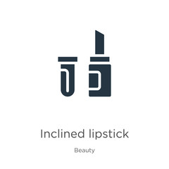 Inclined lipstick icon vector. Trendy flat inclined lipstick icon from beauty collection isolated on white background. Vector illustration can be used for web and mobile graphic design, logo, eps10