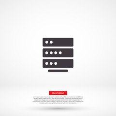 Server vector icon , lorem ipsum Flat design